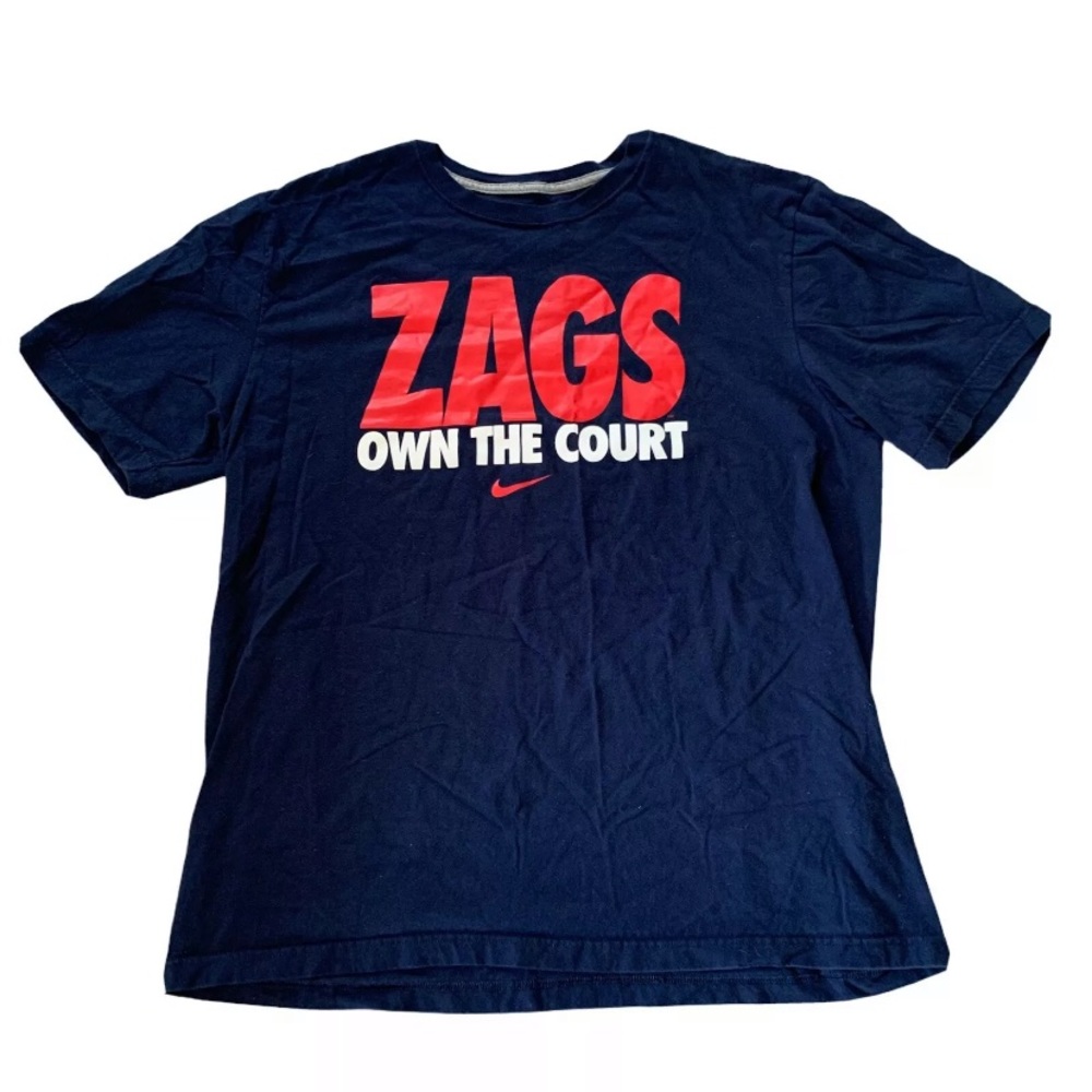 Nike Zags Own The Court Blue Sport T-Shirt Mens XL